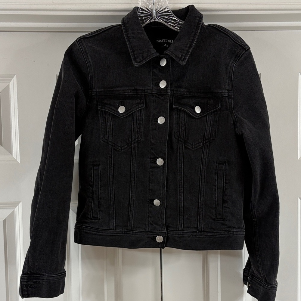 J Crew Mercantile Black Denim Jacket. Size S. Excellent condition!